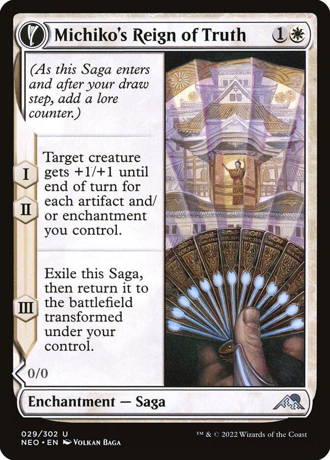 Michiko's Reign of Truth // Portrait of Michiko 29 (Kamigawa: Neon Dynasty)  - Foil | Good Games Adelaide SA