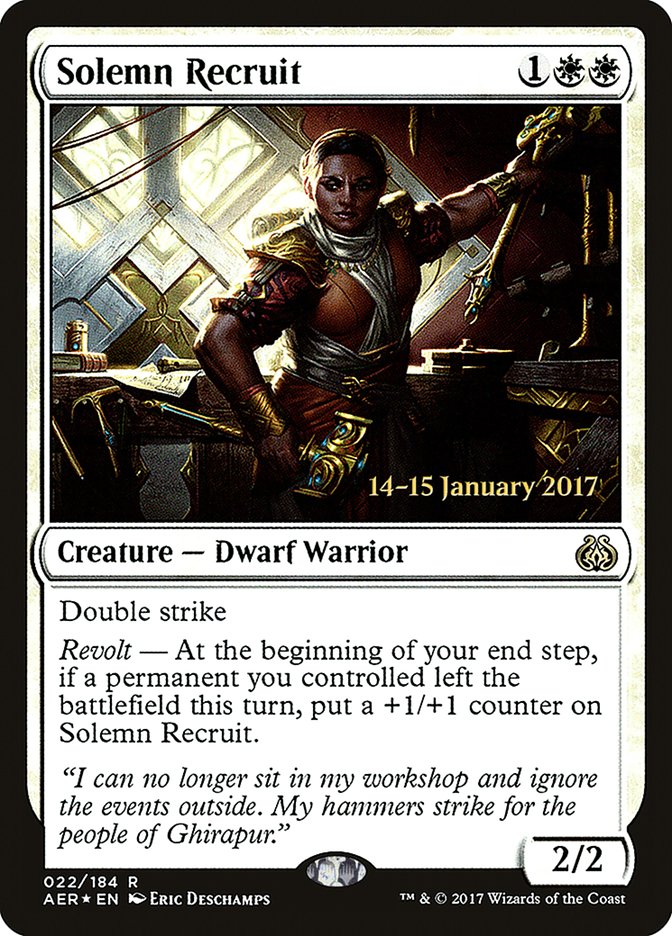 Solemn Recruit [Aether Revolt Promos] | Good Games Adelaide SA