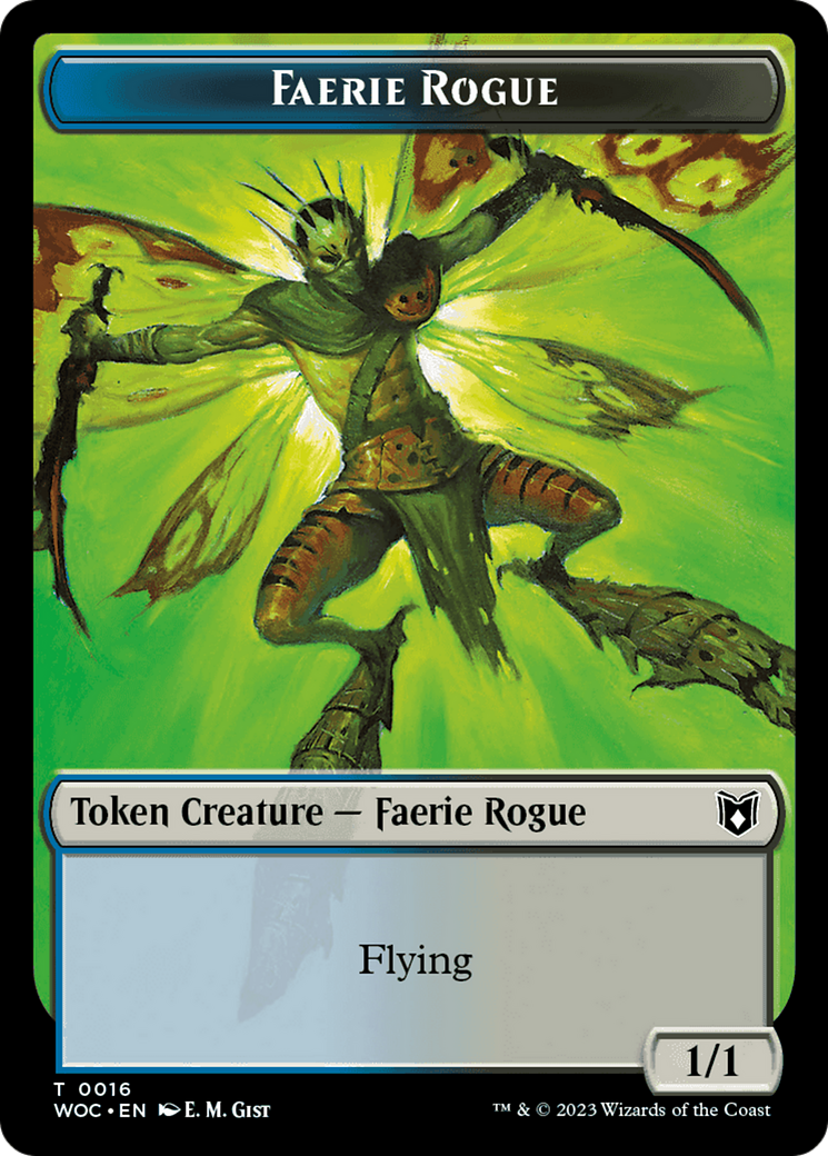 Faerie Rogue // Copy (0016) Double-Sided Token [Wilds of Eldraine Commander] | Good Games Adelaide SA