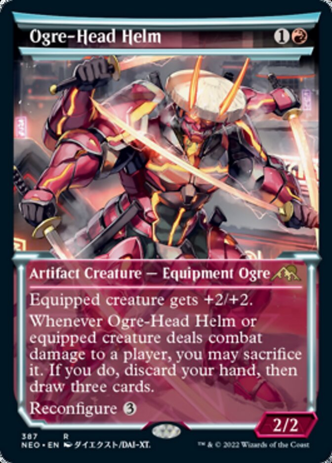 Ogre-Head Helm (Showcase Soft Glow) [Kamigawa: Neon Dynasty] | Good Games Adelaide SA
