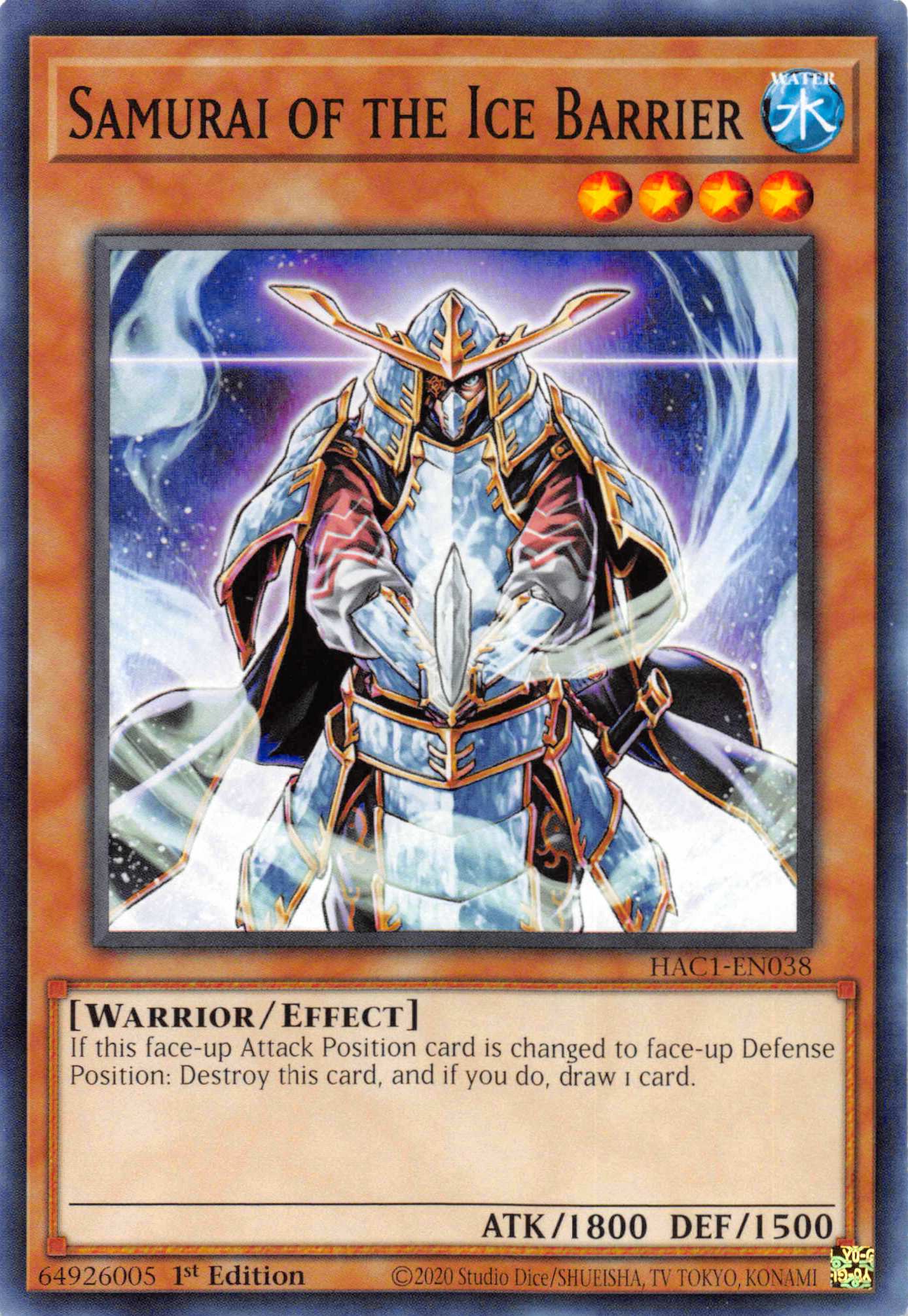 Samurai of the Ice Barrier (Duel Terminal) [HAC1-EN038] Parallel Rare | Good Games Adelaide SA