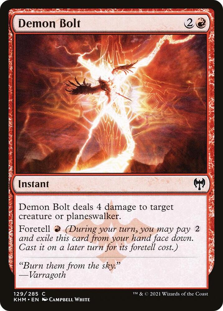 Demon Bolt 129 (Kaldheim)  - Foil | Good Games Adelaide SA