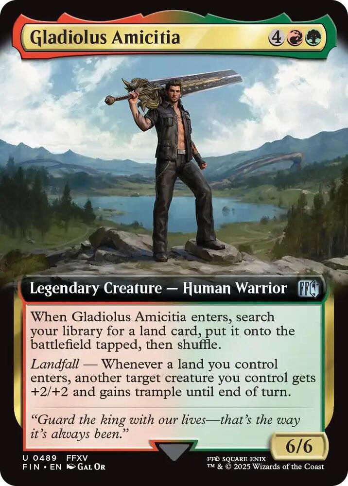 Gladiolus Amicitia 489 (FINAL FANTASY)  - Extended Art Foil | Good Games Adelaide SA