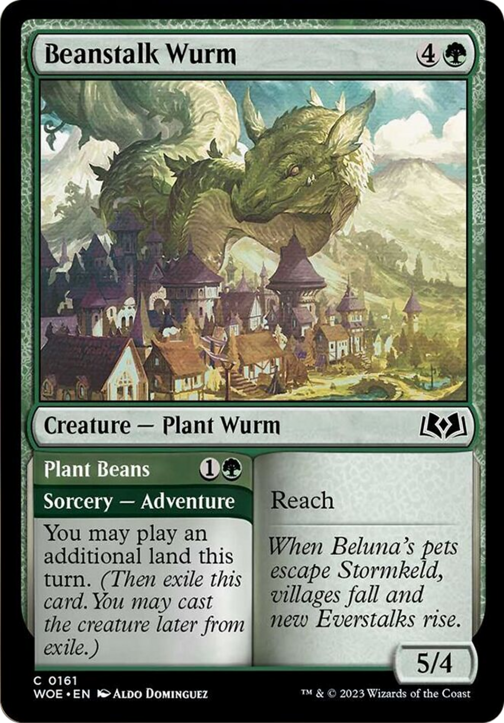 Beanstalk Wurm // Plant Beans [Wilds of Eldraine] | Good Games Adelaide SA