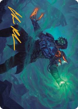 Mishra Claimed by Gix Art Card Gold Stamped Signature 37 (Art Series: The Brothers' War)  | Good Games Adelaide SA