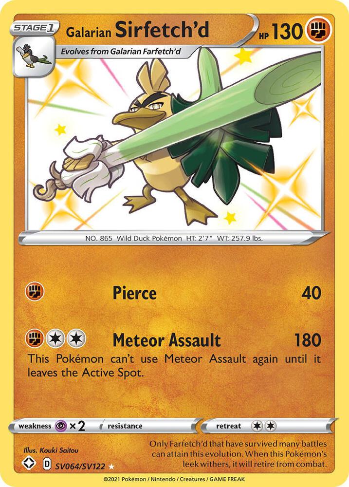 Galarian Sirfetch'd SV064/SV122 (Shining Fates: Shiny Vault)  - Holofoil | Good Games Adelaide SA