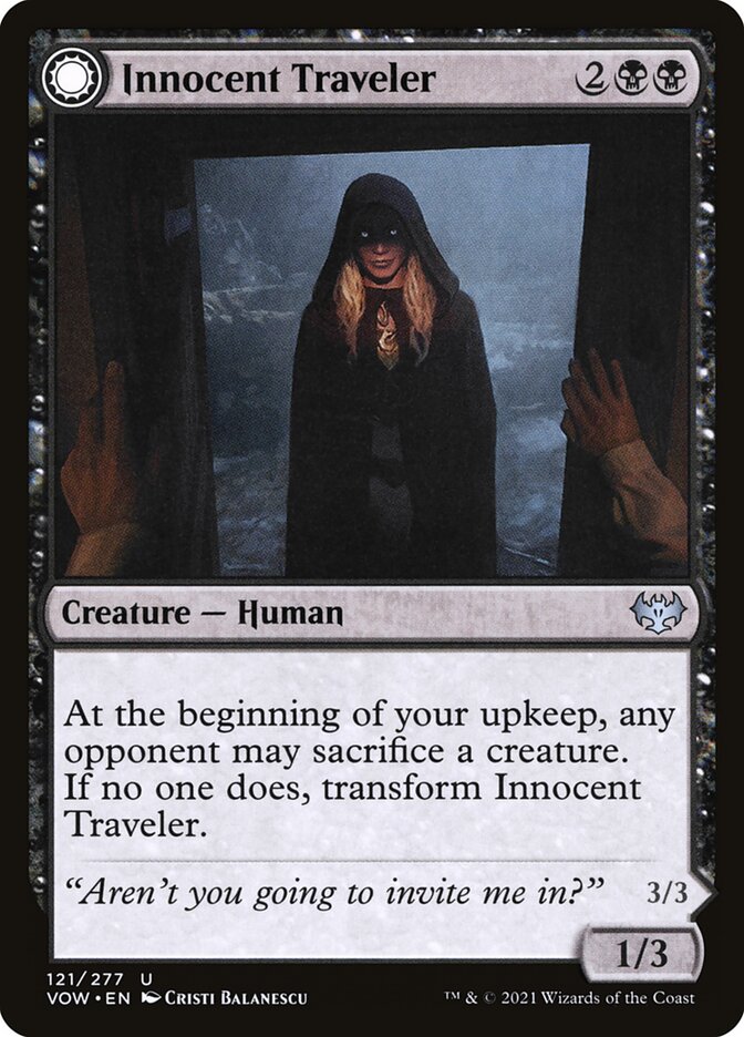 Innocent Traveler // Malicious Invader 121 (Innistrad: Crimson Vow)  - Foil | Good Games Adelaide SA