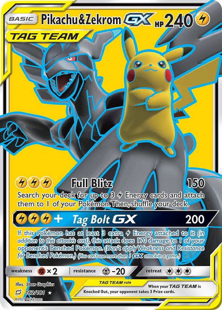 Pikachu and Zekrom GX Full Art 162/181 (SM - Team Up)  - Holofoil | Good Games Adelaide SA