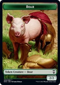 Boar // Spirit Double-sided Token [Kaldheim Commander Tokens] | Good Games Adelaide SA