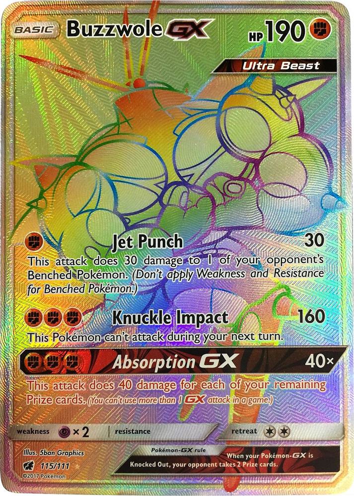 Buzzwole GX Secret 115/111 (SM - Crimson Invasion)  - Holofoil | Good Games Adelaide SA