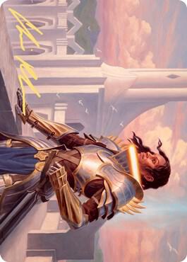 Tazri Beacon of Unity Art Card Gold Stamped Signature 45 (Art Series: Zendikar Rising)  | Good Games Adelaide SA
