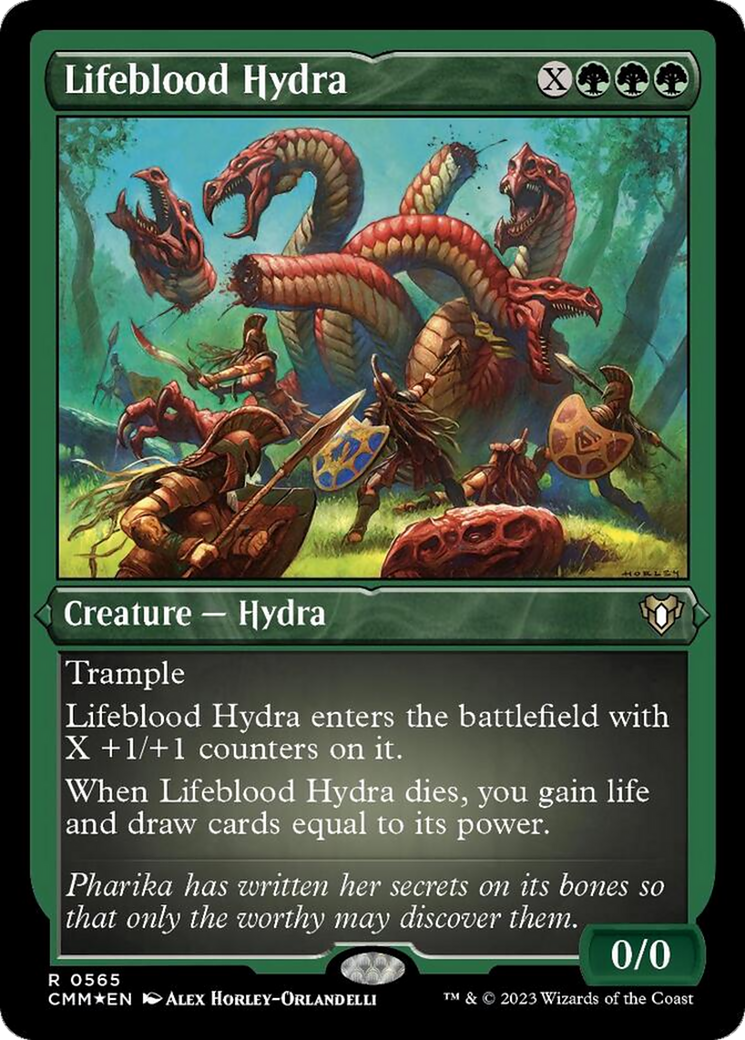 Lifeblood Hydra (Foil Etched) [Commander Masters] | Good Games Adelaide SA