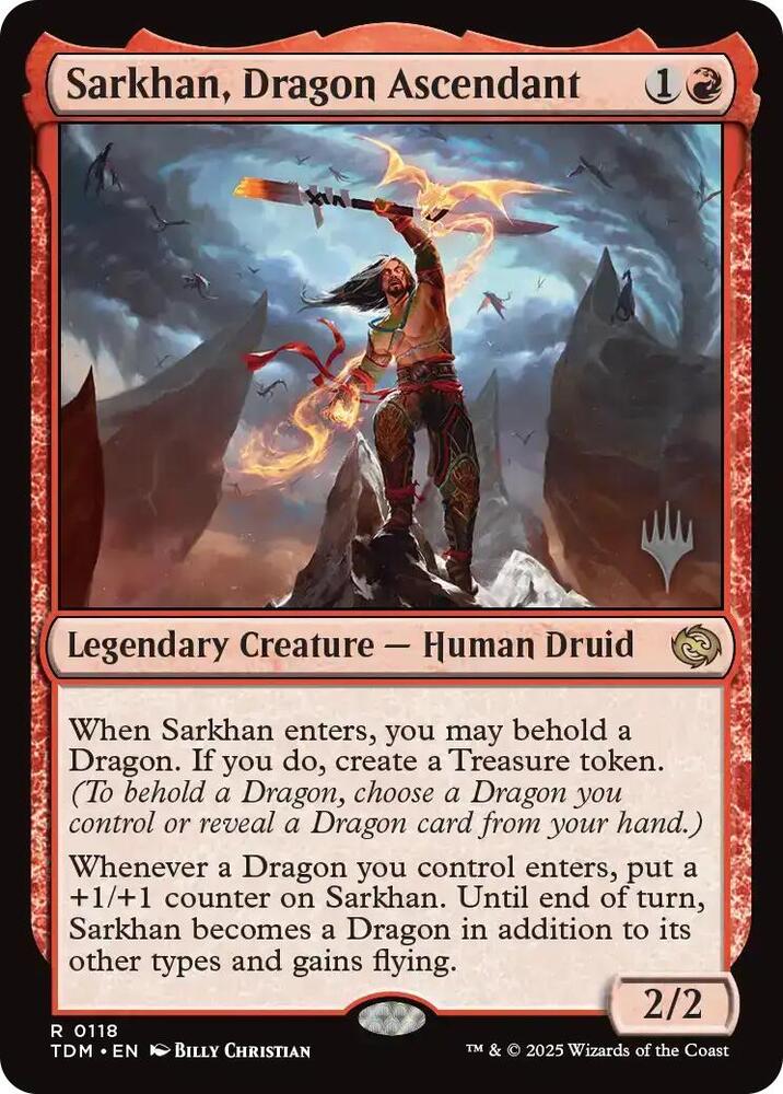 Sarkhan, Dragon Ascendant 118 (Promo Pack: Tarkir: Dragonstorm)  - Foil | Good Games Adelaide SA