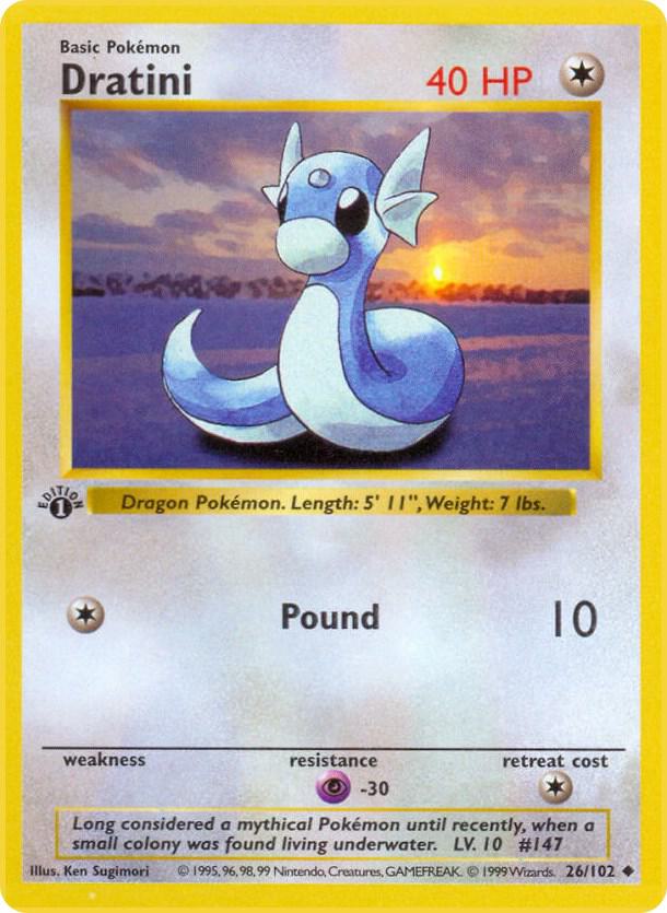 Dratini 026/102 (Base Set (Shadowless))  - 1st Edition | Good Games Adelaide SA