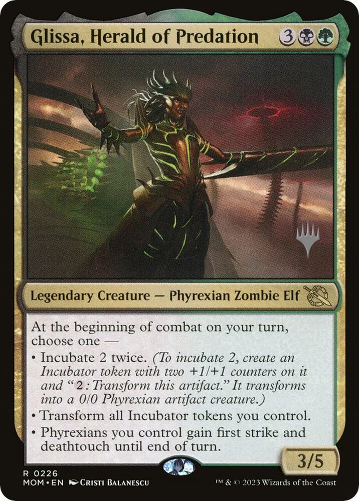 Glissa Herald of Predation 226 (Promo Pack: March of the Machine)  - Foil | Good Games Adelaide SA