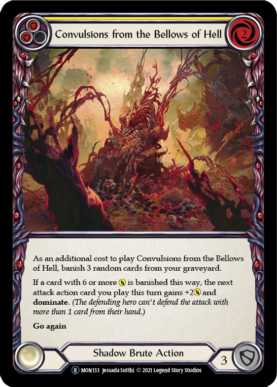 Convulsions from the Bellows of Hell (Yellow) [U-MON133-RF] Unlimited Rainbow Foil | Good Games Adelaide SA