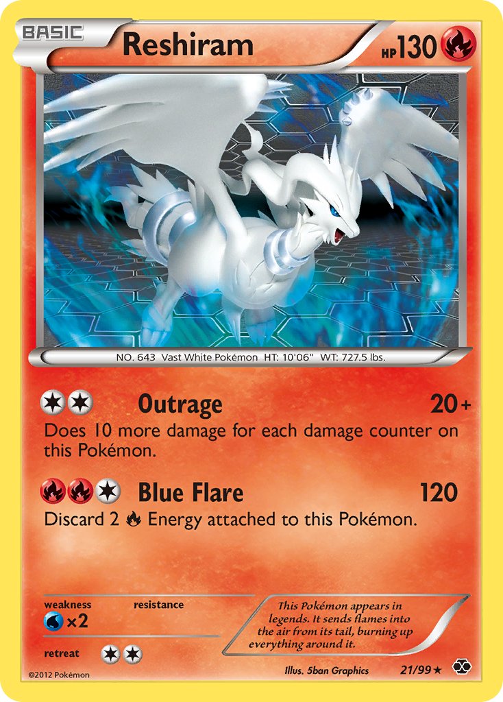 Reshiram (21/99) (Theme Deck Exclusive) [Black & White: Next Destinies] | Good Games Adelaide SA