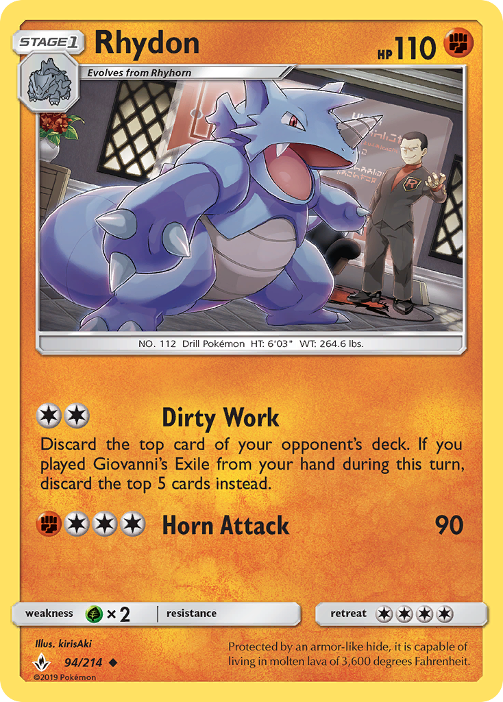 Rhydon (94/214) [Sun & Moon: Unbroken Bonds] | Good Games Adelaide SA