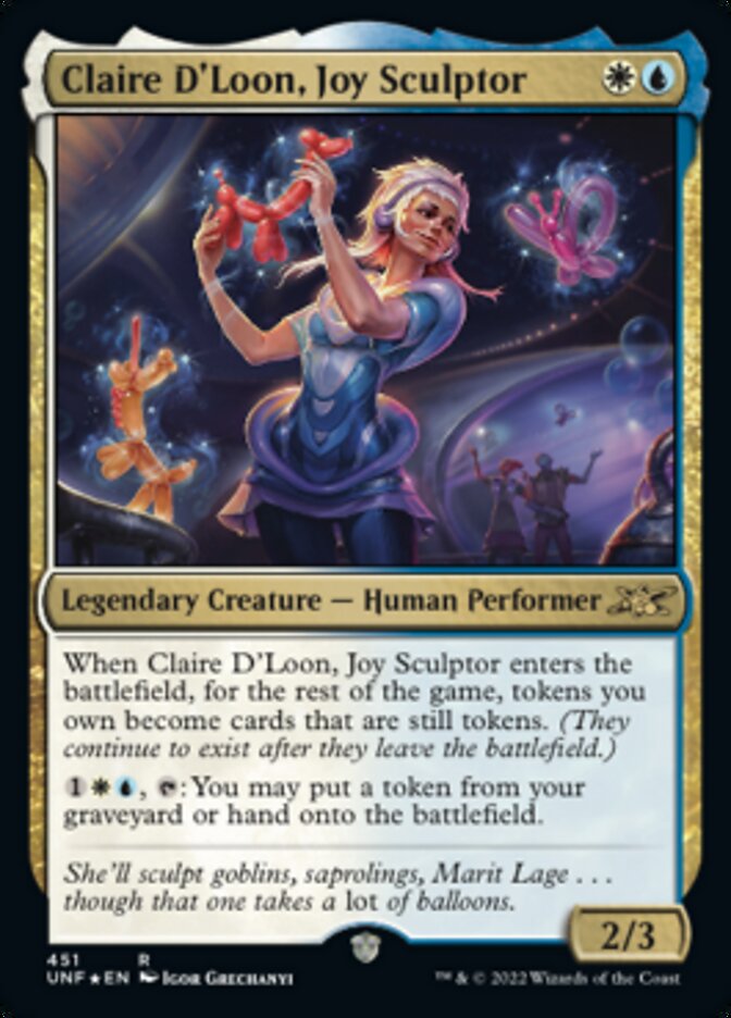 Claire D'Loon, Joy Sculptor (Galaxy Foil) [Unfinity] | Good Games Adelaide SA