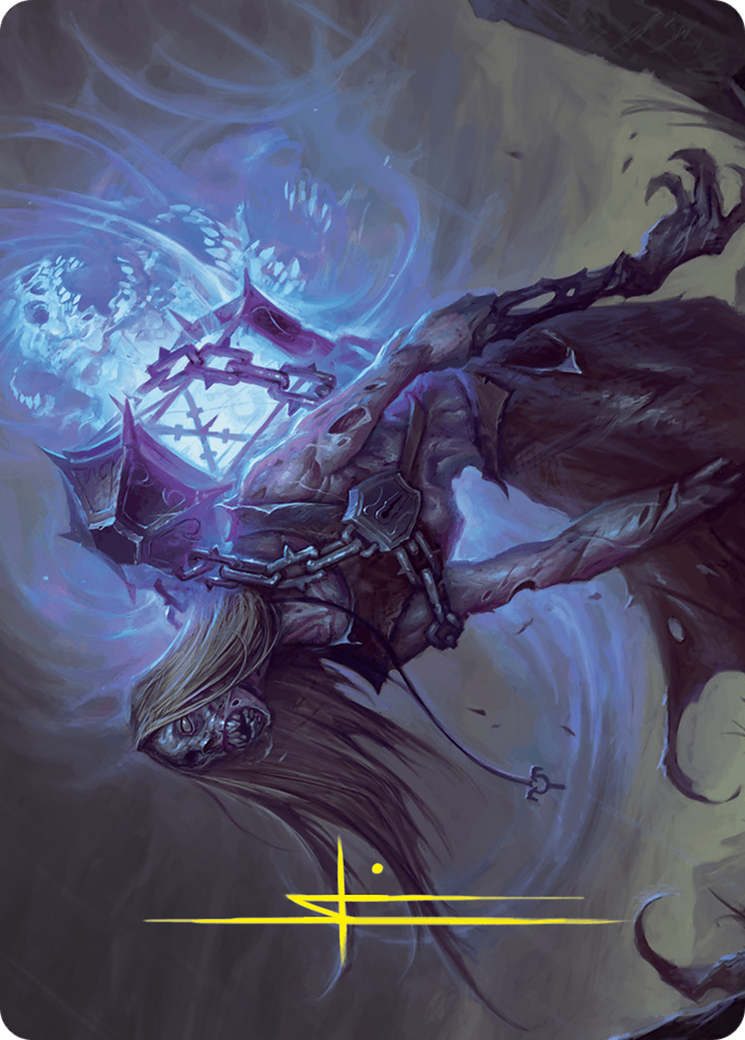 Soul-Shackled Zombie Art Card (9/54) (Gold-Stamped Signature) [Foundations Art Series] | Good Games Adelaide SA