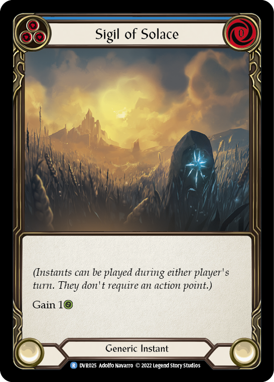 Sigil of Solace (Blue) [DVR025] (Classic Battles: Rhinar vs Dorinthea) | Good Games Adelaide SA