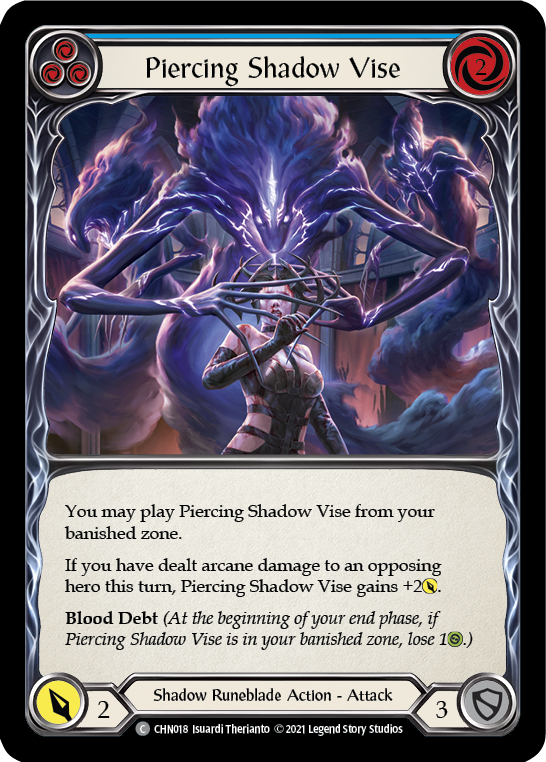 Piercing Shadow Vise (Blue) [CHN018] (Monarch Chane Blitz Deck) | Good Games Adelaide SA