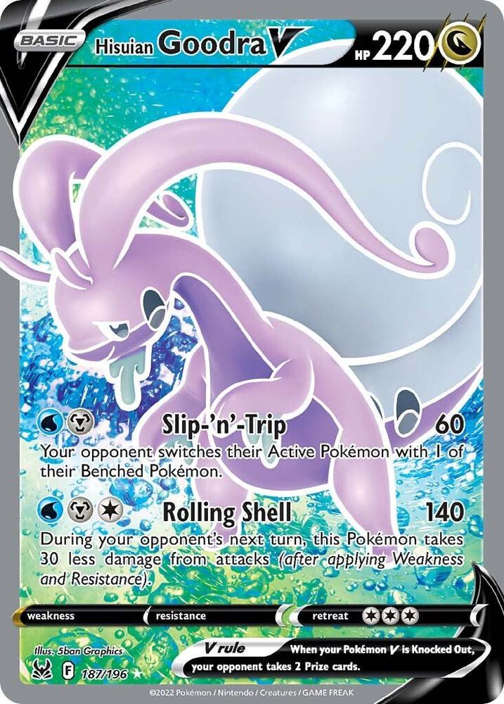 Hisuian Goodra V Full Art 187/196 (SWSH11: Lost Origin)  - Holofoil | Good Games Adelaide SA