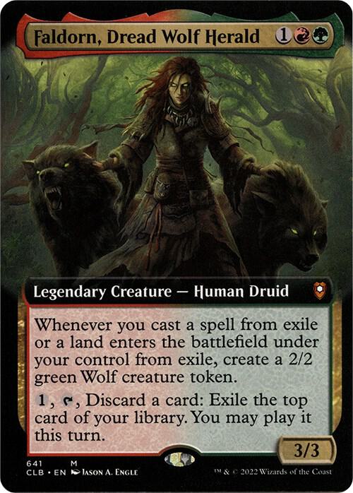 Faldorn Dread Wolf Herald Extended Art 641 (Commander Legends: Battle for Baldur's Gate)  - Foil | Good Games Adelaide SA