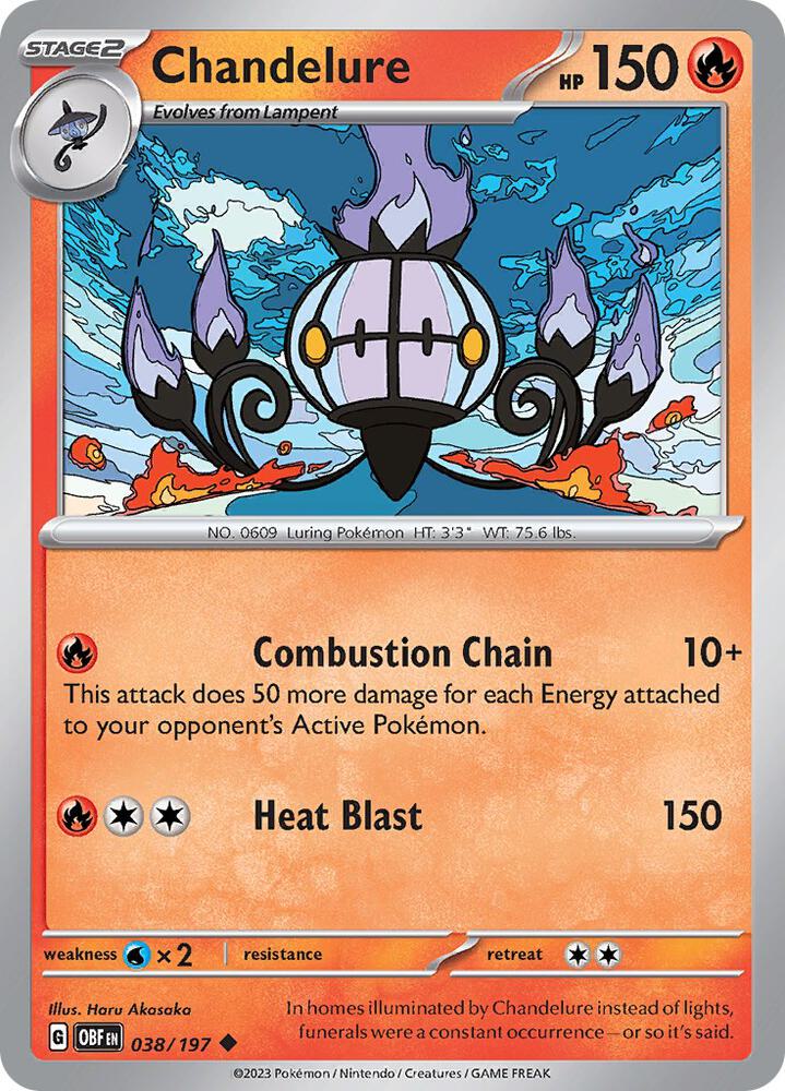 Chandelure 038/197 (SV03: Obsidian Flames)  | Good Games Adelaide SA
