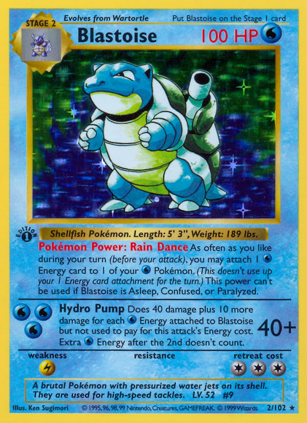 Blastoise (2/102) (Shadowless) [Base Set 1st Edition] | Good Games Adelaide SA