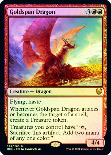 Goldspan Dragon  [Kaldheim Prerelease Promos] | Good Games Adelaide SA