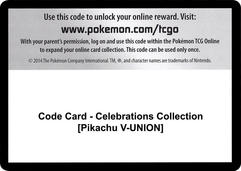 Code Card Celebrations Collection Pikachu V UNION  (Celebrations)  | Good Games Adelaide SA