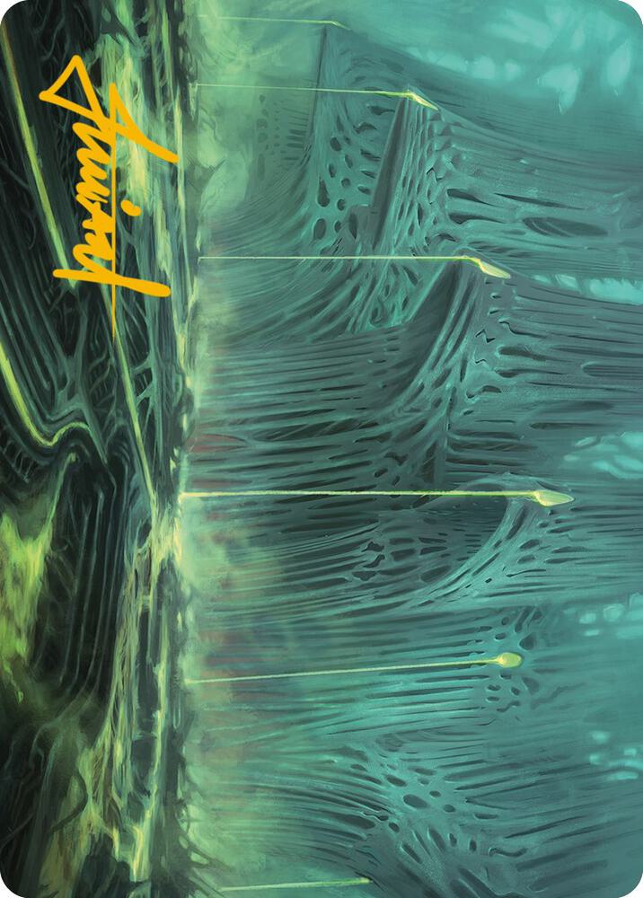 Swamp Art Card Gold Stamped Signature 63 (Art Series: Phyrexia: All Will Be One)  | Good Games Adelaide SA