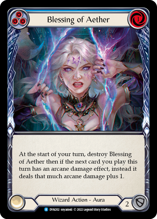 Blessing of Aether (Blue) [DYN202] (Dynasty)  Rainbow Foil | Good Games Adelaide SA