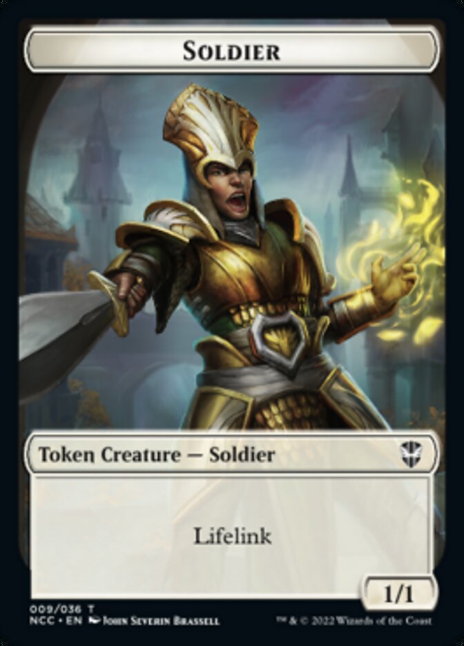 Soldier (09) // Cat Beast Double-sided Token [Streets of New Capenna Commander Tokens] | Good Games Adelaide SA