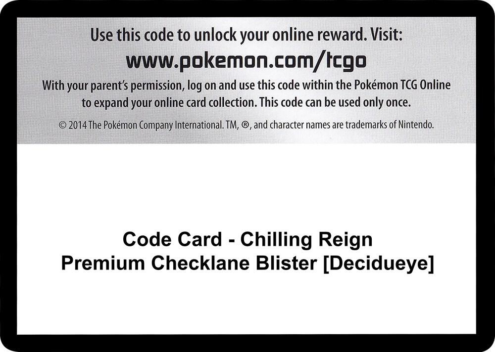 Code Card Chilling Reign Premium Checklane Blister Decidueye  (SWSH06: Chilling Reign)  | Good Games Adelaide SA