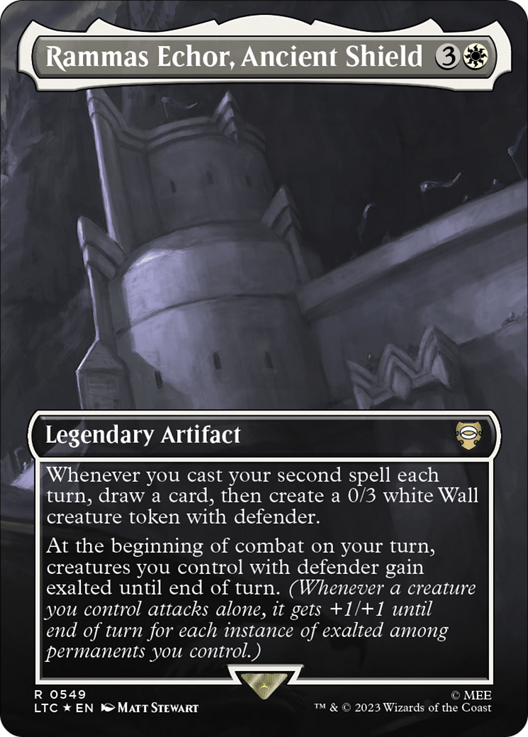 Rammas Echor, Ancient Shield (Borderless) (Surge Foil) [The Lord of the Rings: Tales of Middle-Earth Commander] | Good Games Adelaide SA