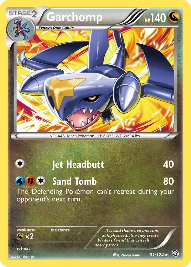 Garchomp (91/124) (Cracked Ice Holo) (Theme Deck Exclusive) [Black & White: Dragons Exalted] | Good Games Adelaide SA