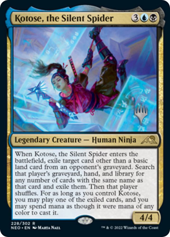 Kotose the Silent Spider 228 (Promo Pack: Kamigawa: Neon Dynasty)  - Foil | Good Games Adelaide SA