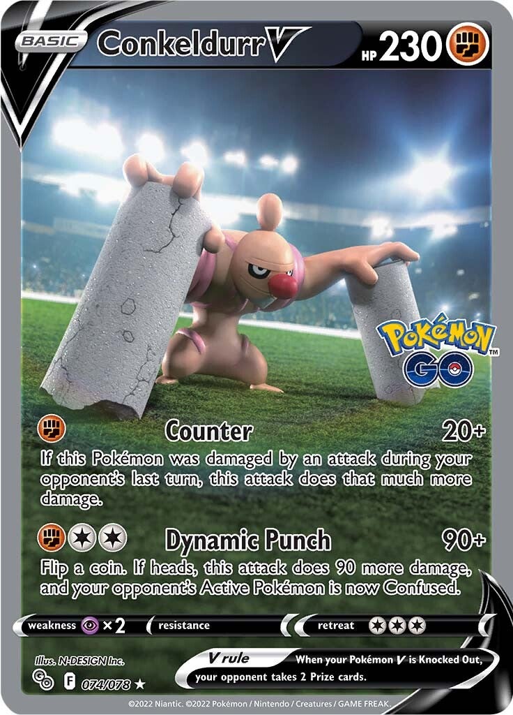 Conkeldurr V (074/078) [Pokémon GO] | Good Games Adelaide SA
