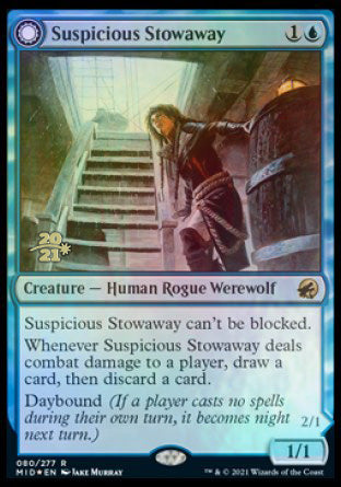 Suspicious Stowaway // Seafaring Werewolf [Innistrad: Midnight Hunt Prerelease Promos] | Good Games Adelaide SA