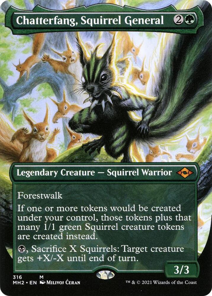 Chatterfang Squirrel General Borderless 316 (Modern Horizons 2)  | Good Games Adelaide SA