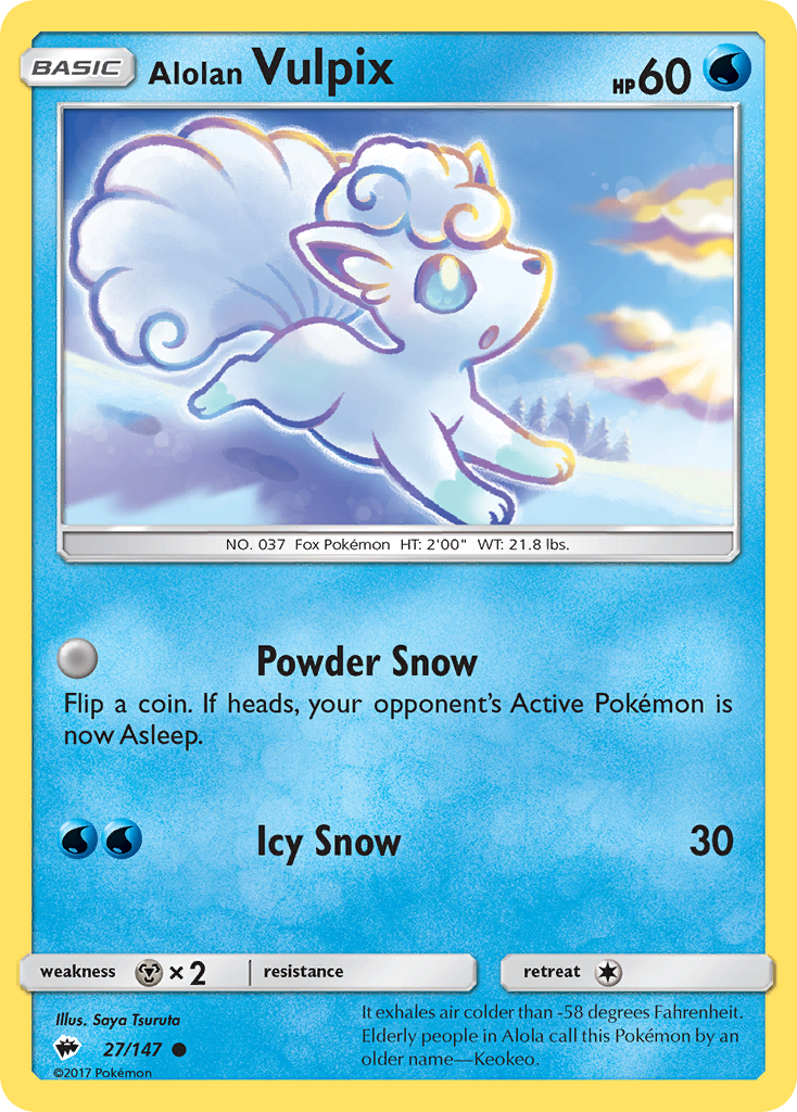 Alolan Vulpix (27/147) [Sun & Moon: Burning Shadows] | Good Games Adelaide SA