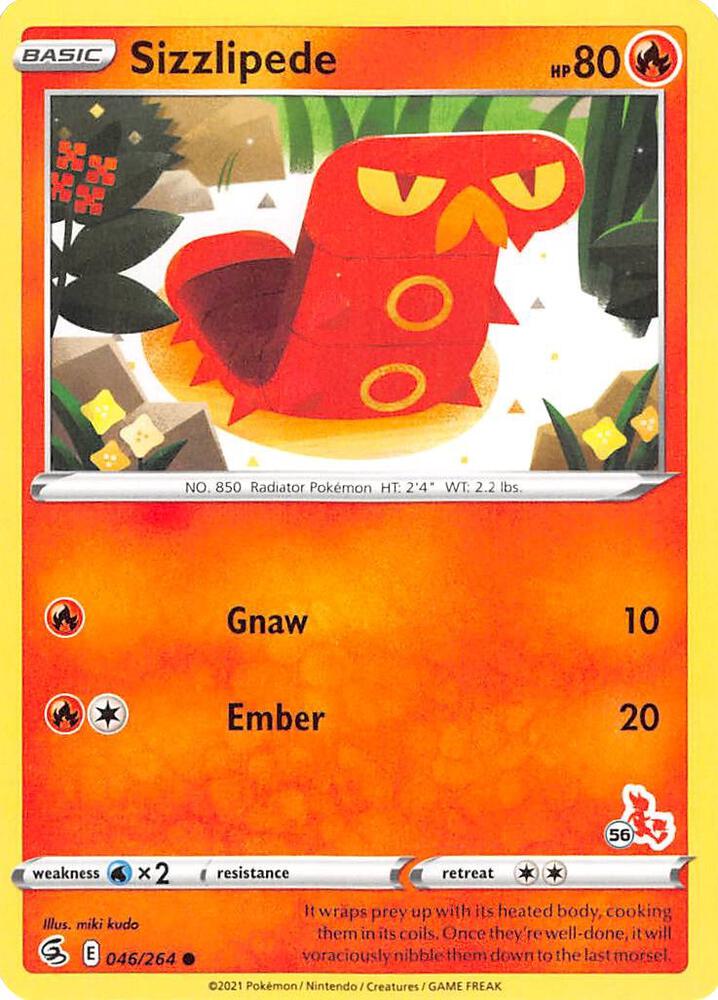 Sizzlipede 046 264 56 Cinderace Stamped 046/264 (Battle Academy 2022)  | Good Games Adelaide SA