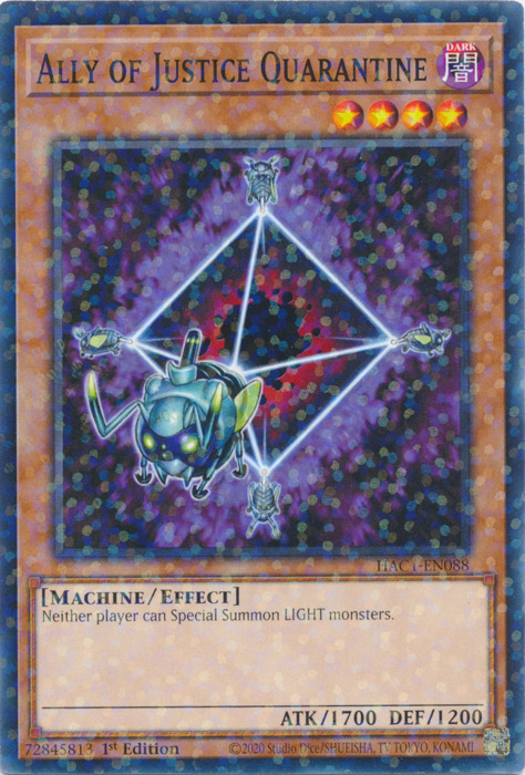 Ally of Justice Quarantine (Duel Terminal) [HAC1-EN088] Common | Good Games Adelaide SA
