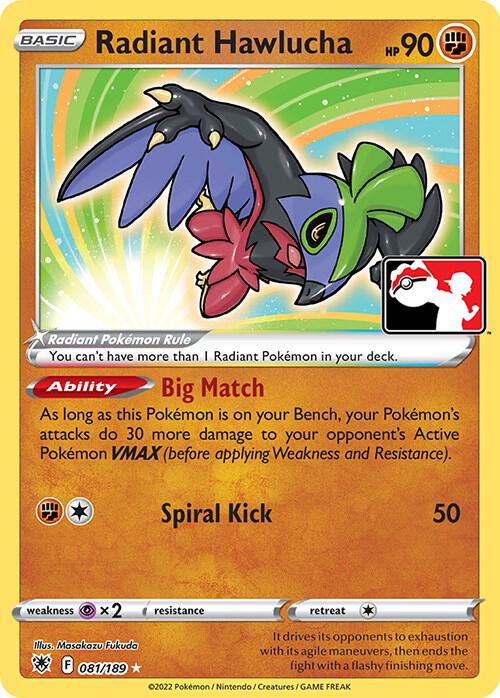 Radiant Hawlucha Series 3 081/189 (Prize Pack Series Cards)  - Holofoil | Good Games Adelaide SA