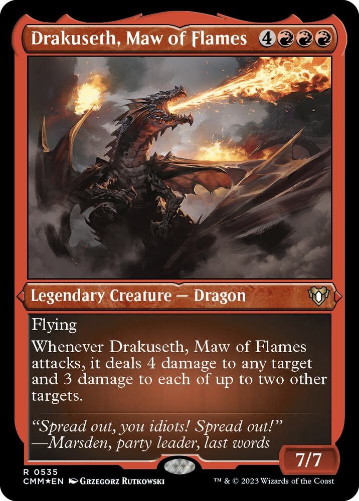 Drakuseth, Maw of Flames 535 (Commander Masters)  - Etched Foil | Good Games Adelaide SA