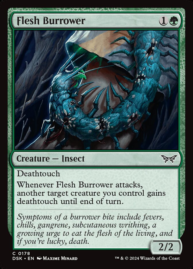 Flesh Burrower 178 (Duskmourn: House of Horror)  - Foil | Good Games Adelaide SA