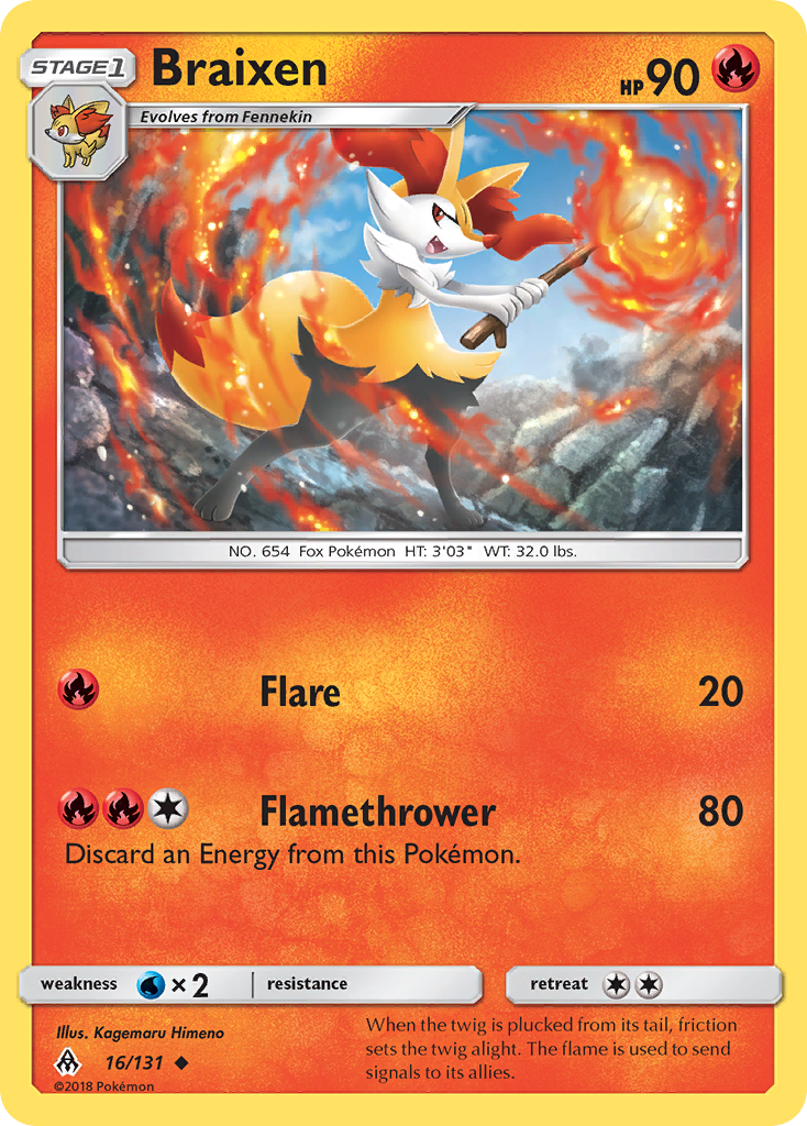 Braixen (16/131) [Sun & Moon: Forbidden Light] | Good Games Adelaide SA