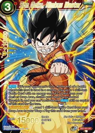 Son Goku, Nimbus Master (Gold Stamped) [DB3-003] | Good Games Adelaide SA